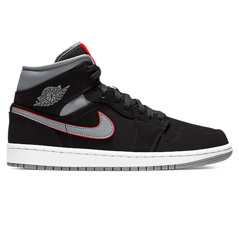 Air jordan 1 mid shop black particle grey gym red