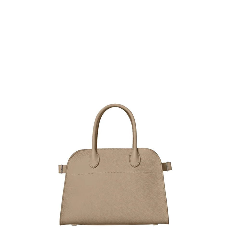 The Row Soft Margaux 10 Bag Dark Taupe