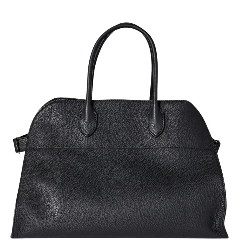 The Row Soft Margaux 17 Bag Dark Black