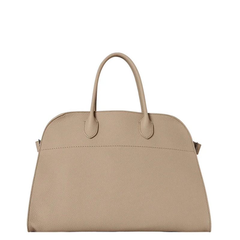 The Row Soft Margaux 15 Bag Dark Taupe