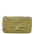 Chanel Maxi Flap bag Suede Calfskin in Khaki & Gold Metal