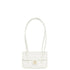 Chanel Clutch with Leather Strap, Mini Preppy Flap Bag Grained Shiny Calfskin & Gold-Tone Metal White