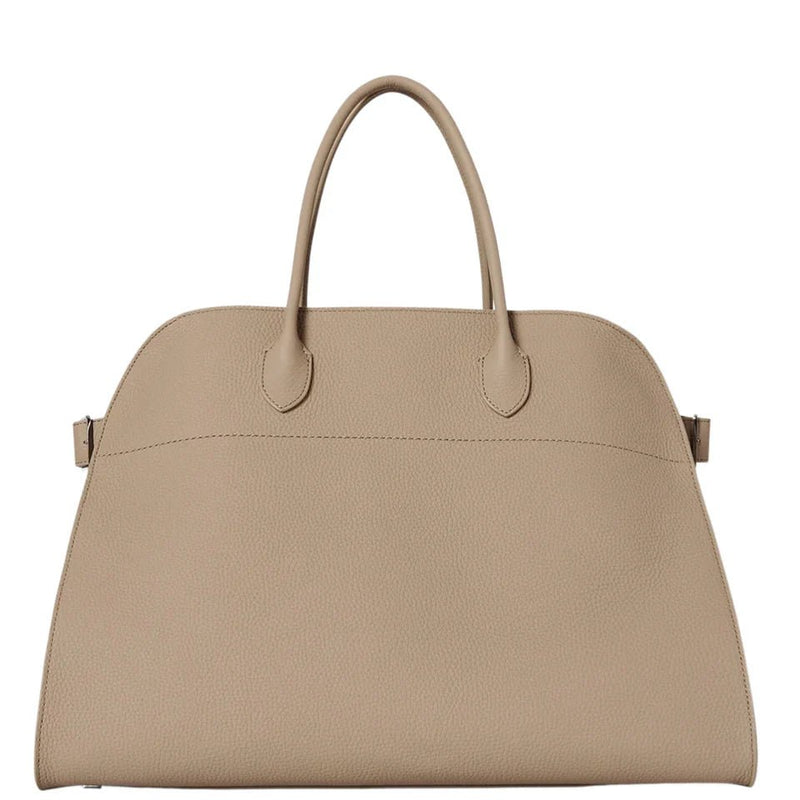 The Row Soft Margaux 17 Bag Dark Taupe