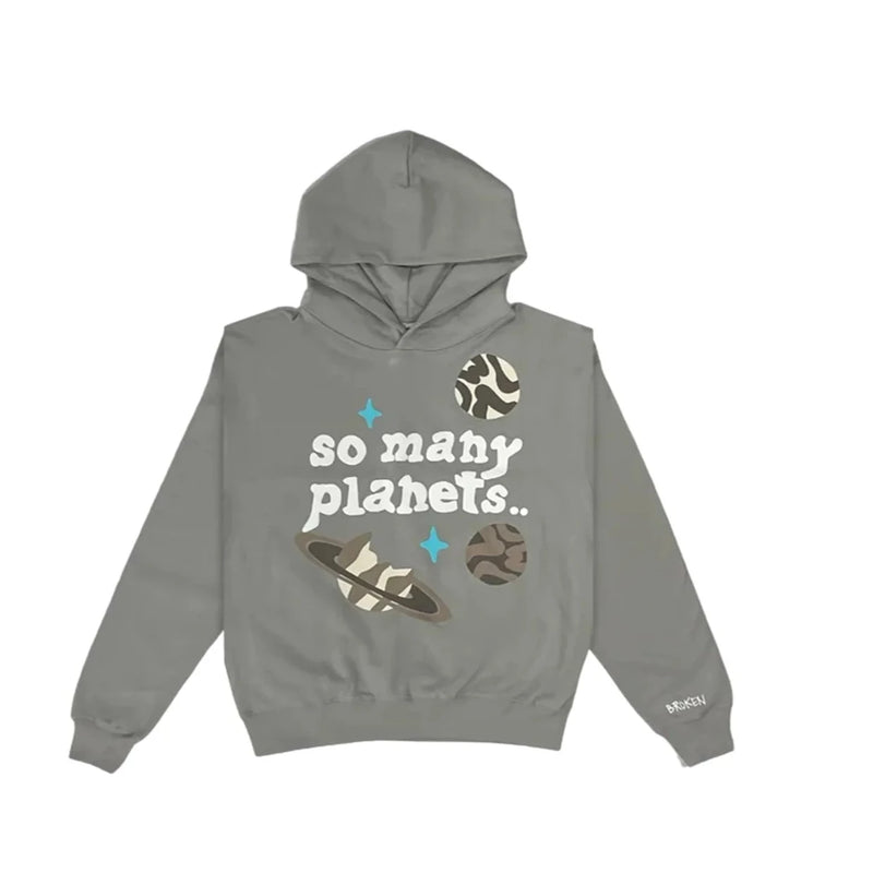 Broken Planet Market So Many Planets Grey Hoodie What s Your Size UK
