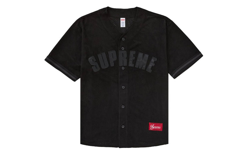 Supreme Ultrasuede Mesh Baseball Black Jersey