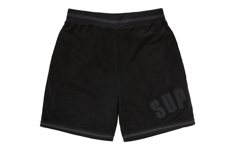 Supreme Ultrasuede Mesh Black Baseball Shorts