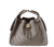 Chanel 25 Small Handbag Suede Calfskin & Gold Metal Dark Grey on a white background