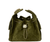 Chanel 25 Small Handbag Suede Calfskin & Gold Khaki on a white background