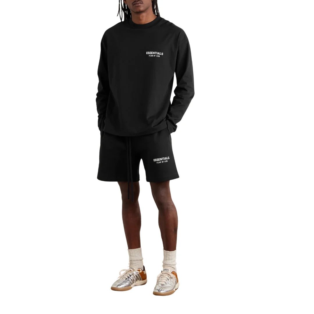 Fear of God Essentials Jet Black Shorts (SS25) – What's Your Size UK