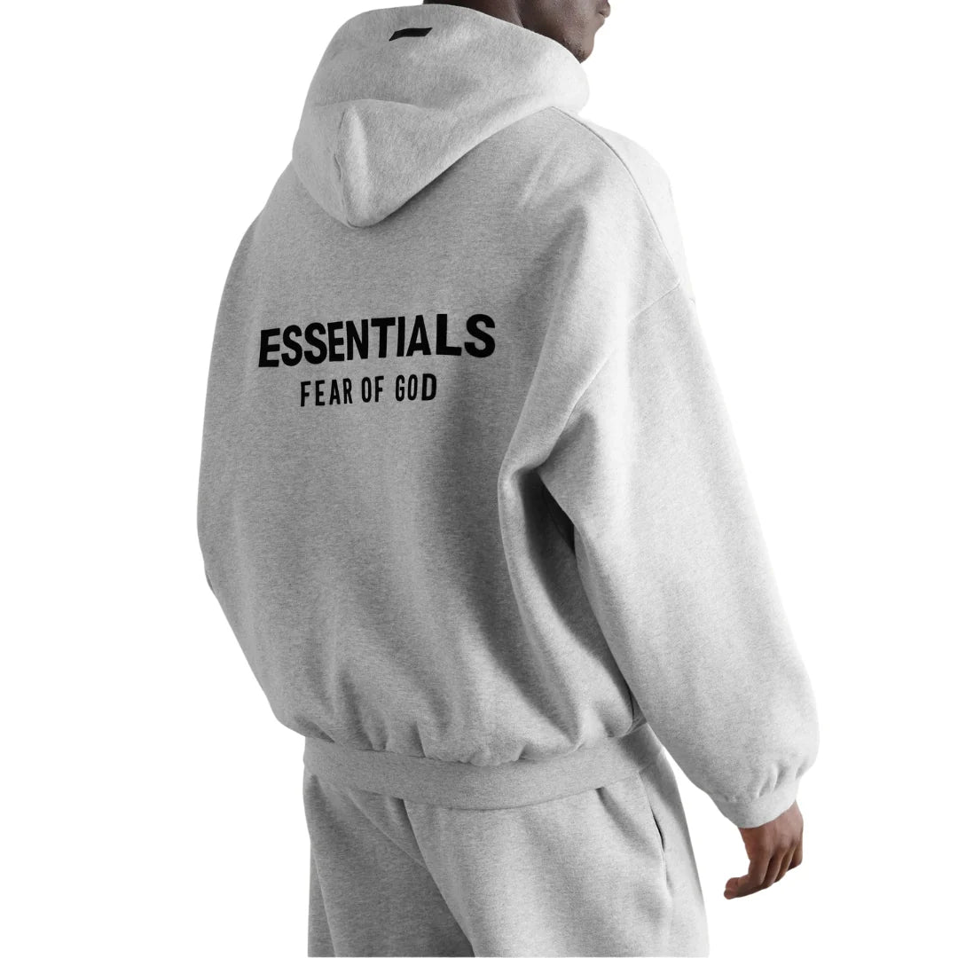 Fear of God Essentials Light Heather Grey Hoodie FW24 – What's