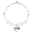 Necklace with pearls and a silver heart with The Monsters typed on it