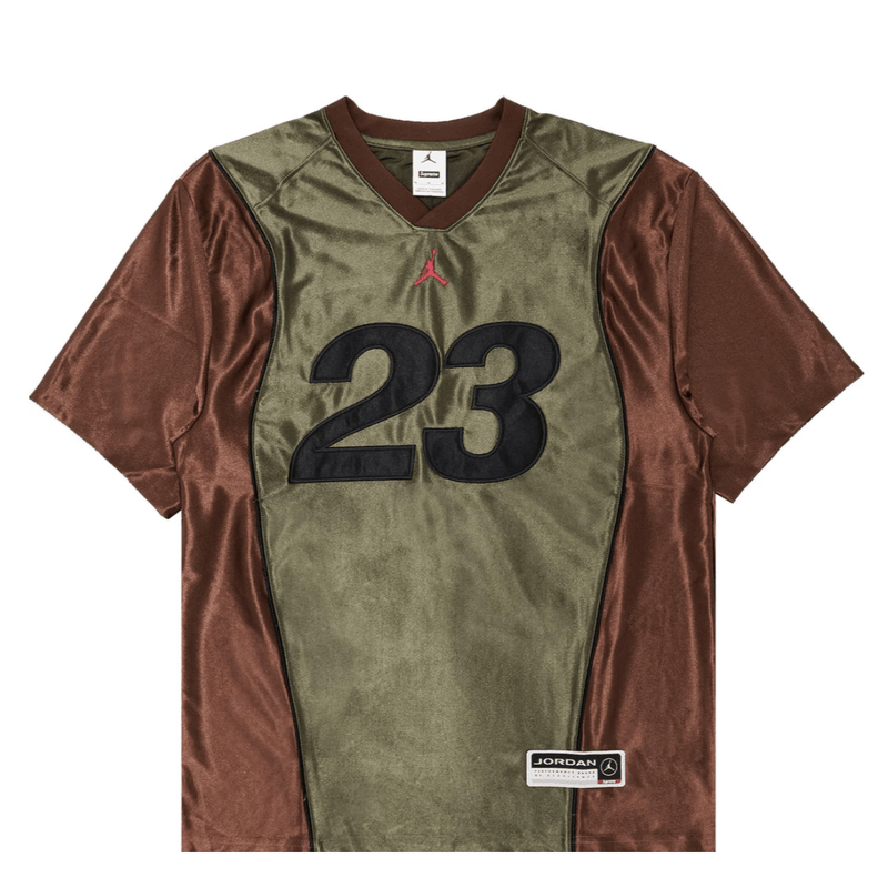 Supreme x Jordan Warm Up Jersey 'Olive/Brown'