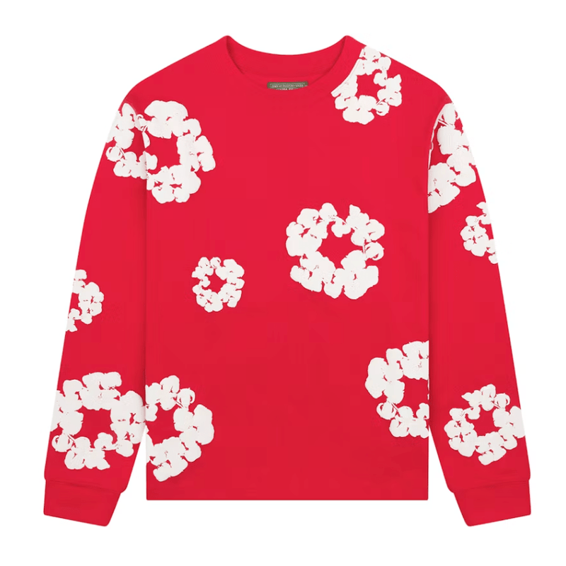 Denim Tears The Cotton Wreath Long Sleeve Tee 'Red'