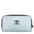 Chanel Medium Zipped Pouch Blue / Black