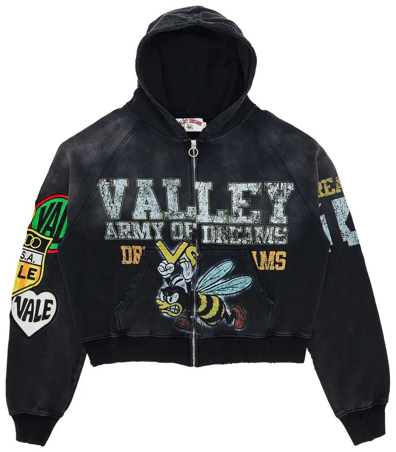 VALE FOREVER ZIP UP HOODIE Sサイズ Valley Dreams - Vale Forever Army Zip Up 'Black' – What's Your Size UK