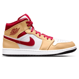 Air Jordan 1 Mid 'Light Curry Cardinal Red'