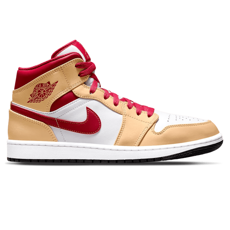 Air Jordan 1 Mid 'Light Curry Cardinal Red'