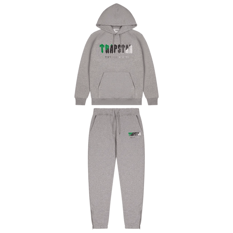 Trapstar Chenille Decoded Hooded Tracksuit - Black / Green Bee