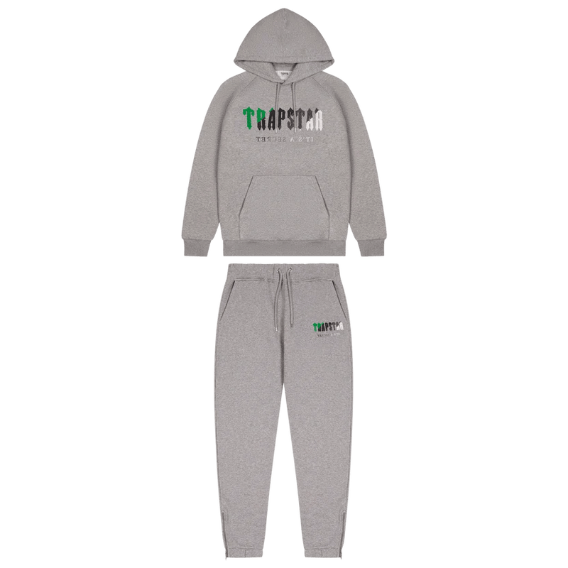 Trapstar Chenille Decoded Hooded Tracksuit Black Green Bee