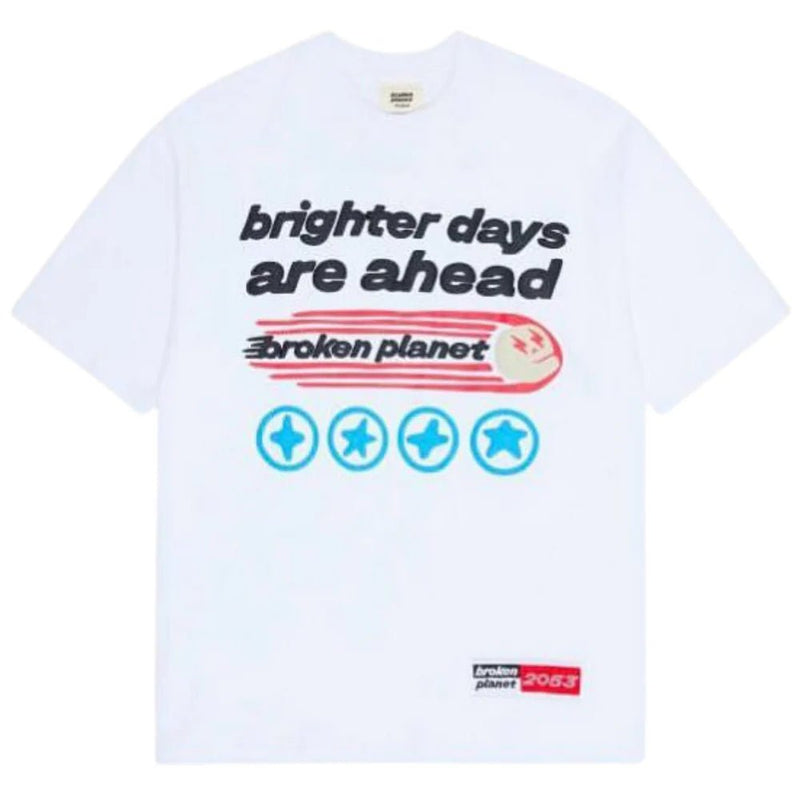 Broken Planet Market Brighter Days Are Ahead T Shirt White