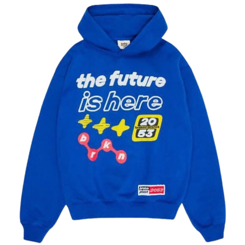 Broken Planet Market The Future Is Here Hoodie Deep Blue