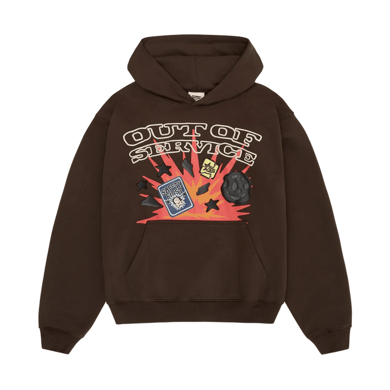 Broken Planet Market Out of Service Hoodie 'Mocha Brown'