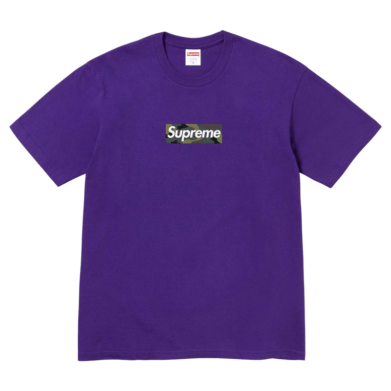 Supreme purple box logo tee white best sale