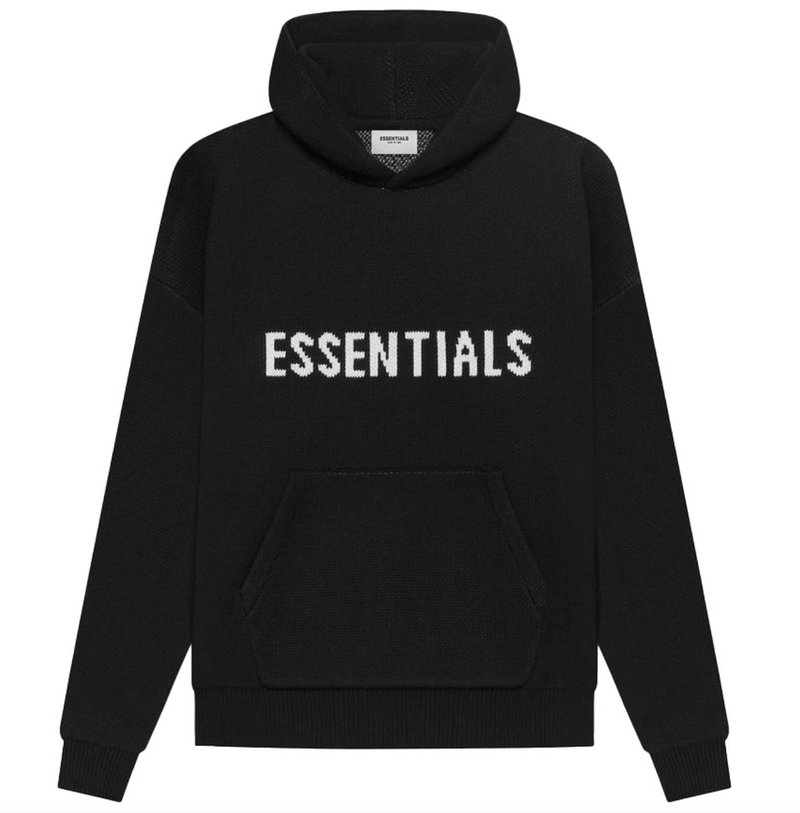 Fear Of God Essentials Knit Pullover Hoodie Black – What's Your Size UK