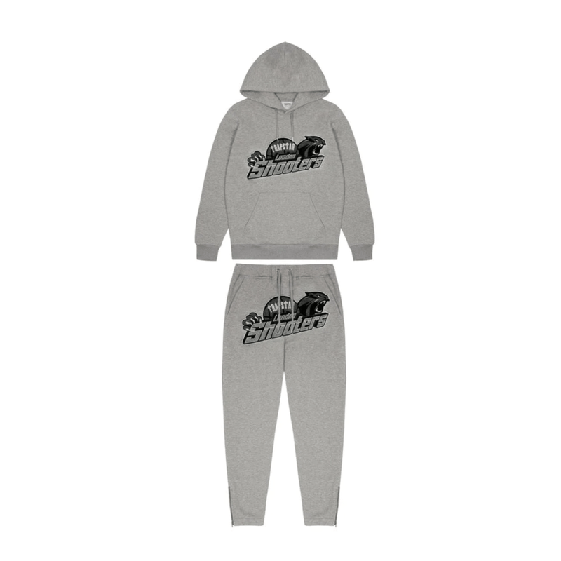 Trapstar Shooters Hooded Tracksuit - Grey Monochrome Edition