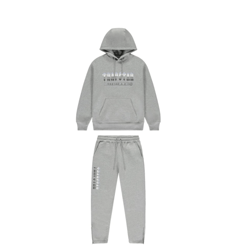 Trapstar Chenille Decoded 2.0 Hooded Tracksuit - Grey / Ice Blue