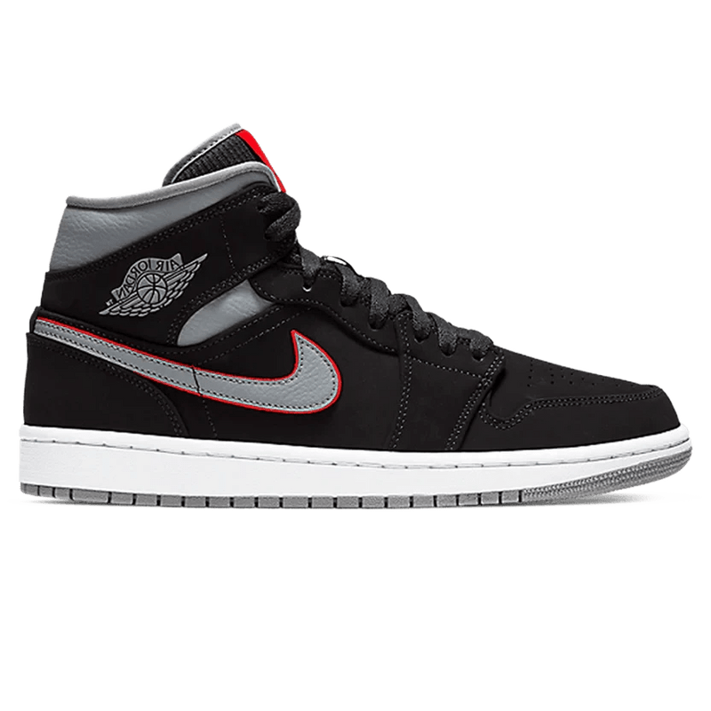 Air Jordan 1 Mid Black Particle Grey Gym Red
