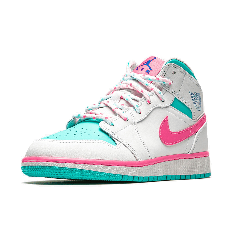 Air jordan 1 green and pink hotsell