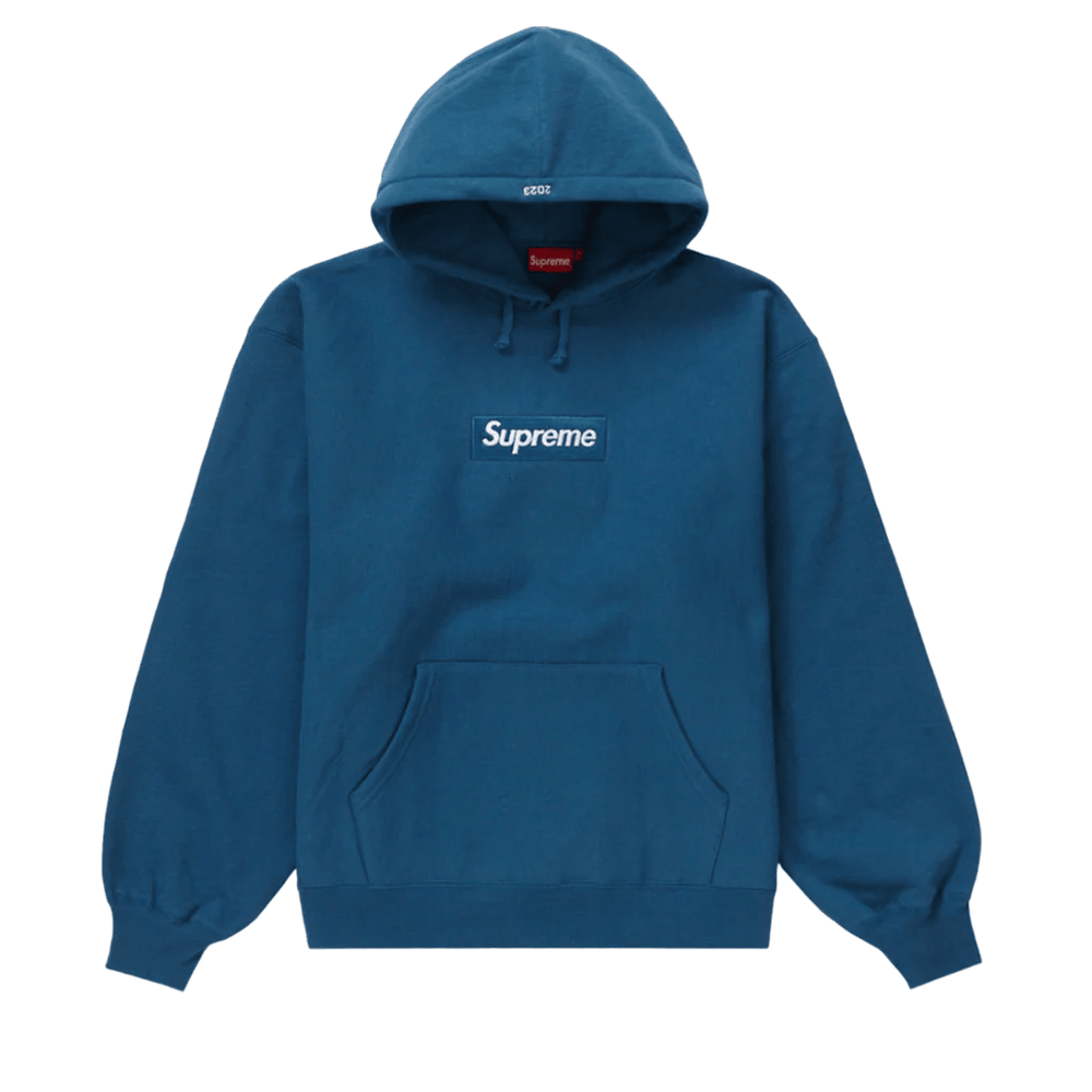 Supreme Box Logo Hoodie FW23 Blue What s Your Size UK